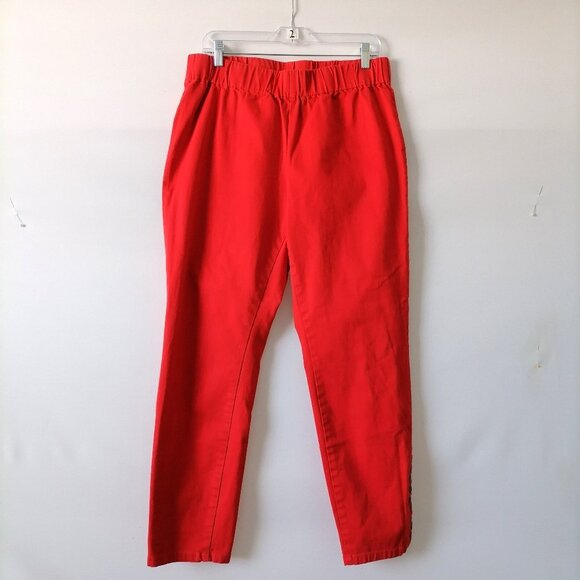 Soft Surroundings Womens Red High Rise Button Hem Straight Leg Dress Pant Size L - Picture 1 of 7
